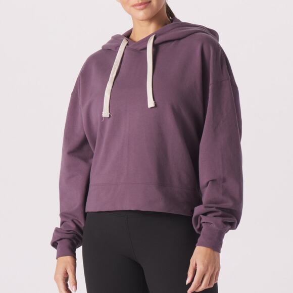 Glyder Purple Oversized Cropped Hoodie Lavender Purple Women’s Size M Super Soft - Picture 1 of 6